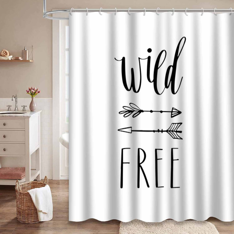 Black Waterproof Shower Curtain,Shower Curtains for Bathroom with 12 Hooks, 72" L x 72" W