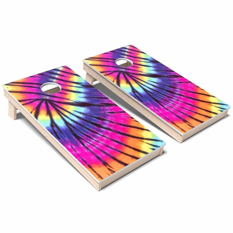 Ensemble de planches de cornhole Tie Dye, AUCUN accessoire