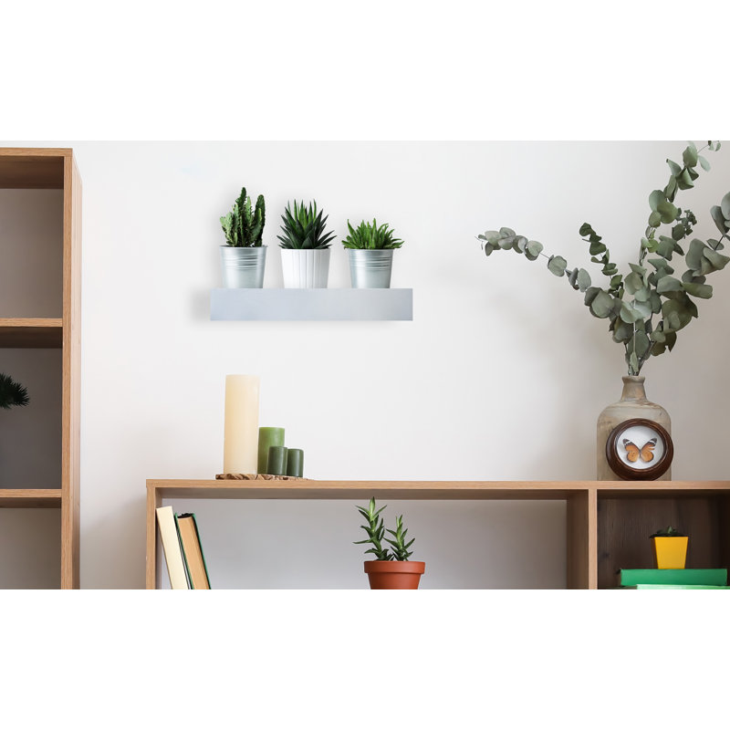 Krystallynn Oak Floating Shelf, Gray, 6" H x 20" W x 8" D