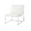 Chaise d'appoint moderne moderne en cuir blanc avec siège ergonomique contemporain au look chic qui rehausse l'expérience d'assise