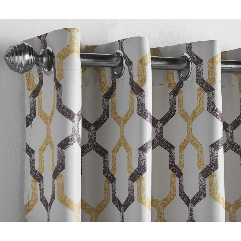 Odle Semi Sheer Curtain Pair, 229 W x 229 D cm, Ochre