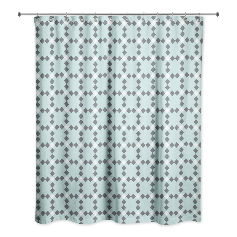Rideau de douche simple Milla, Bleu / Gris
