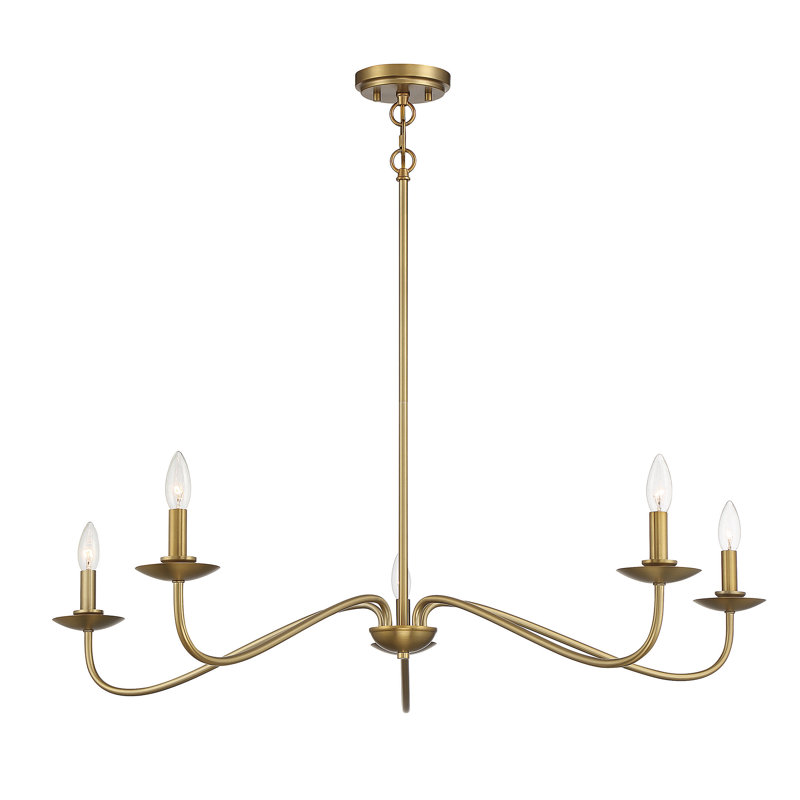 Abigeal 5-Light Chandelier, Laiton naturel