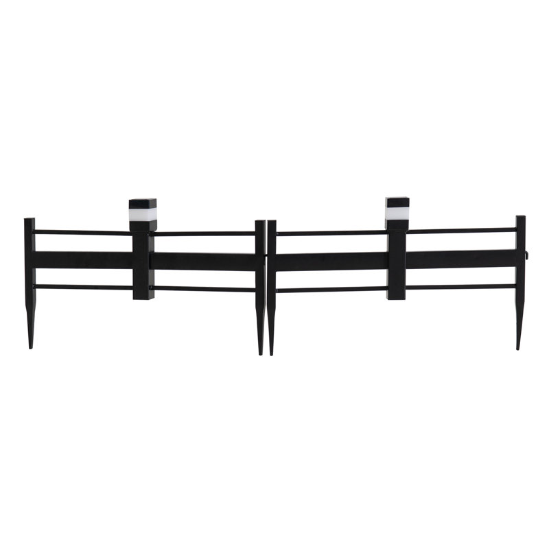 Clôture de bordure solaire Sunjoy Garden Fence, Noir