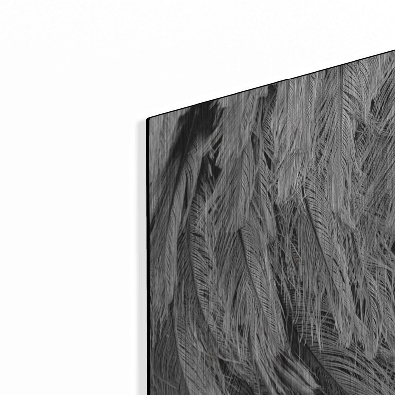Winston Porter «Silver Feathers» par Lori Deiter, art mural en métal, H 12 po x l 24 po