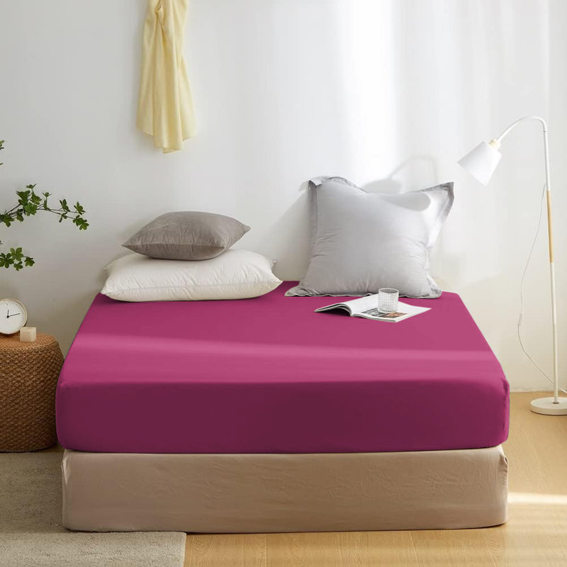 Super Soft Microfiber Deep Pocket Fitted Sheet, Single (3'), Hot Pink