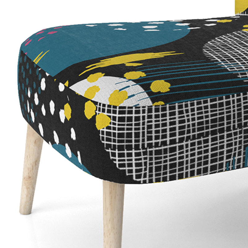 Chaise d'appoint rembourrée multicolore