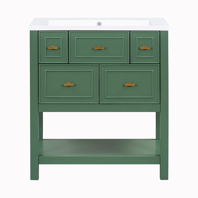 Meuble-lavabo simple avec comptoir Narooma 29,56, Vert