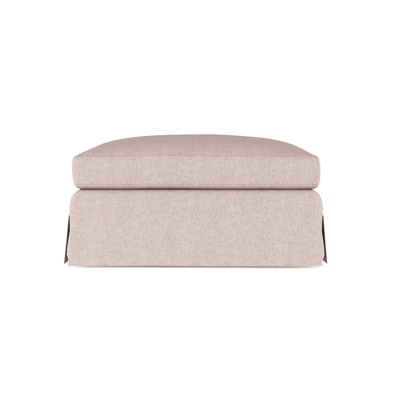 Repose-pieds Ludlow, Peluche velours rosé, Naturel
