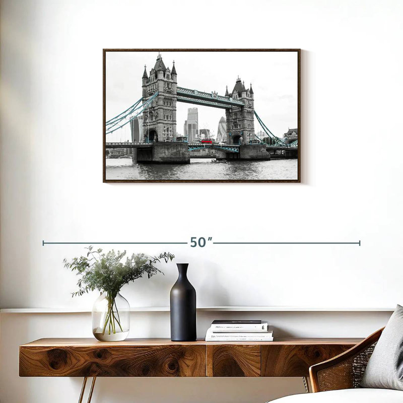 Pop London Bridge, Cadre flottant noyer, 31 po x 21 po