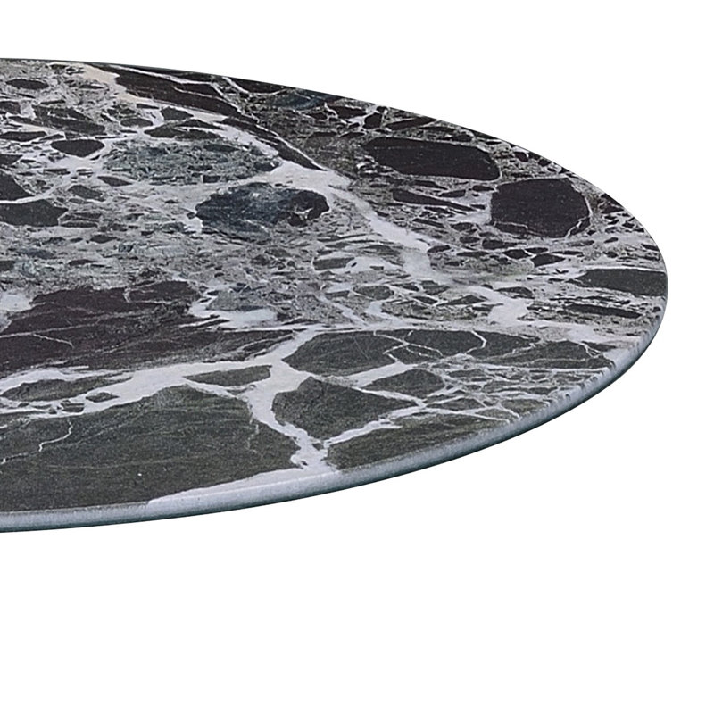 End Table With Black Marble Textured Top, Black