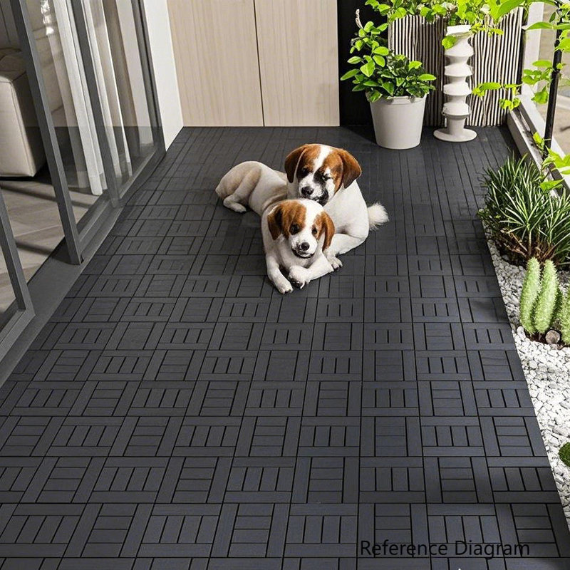 Carreaux de terrasse en plastique emboîtables, paquet de 44 tuiles de patio, 12 po x 12 po carré imperméable pour utilisation extérieure toutes saisons, tuiles de patio extérieur et intérieur pour balcon de piscine