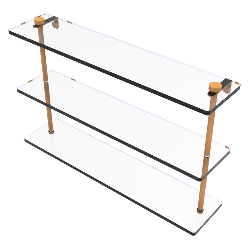 Yutika 3 Piece Tiered Shelf, 15" H x 22" W x 5" D, Golden Yellow