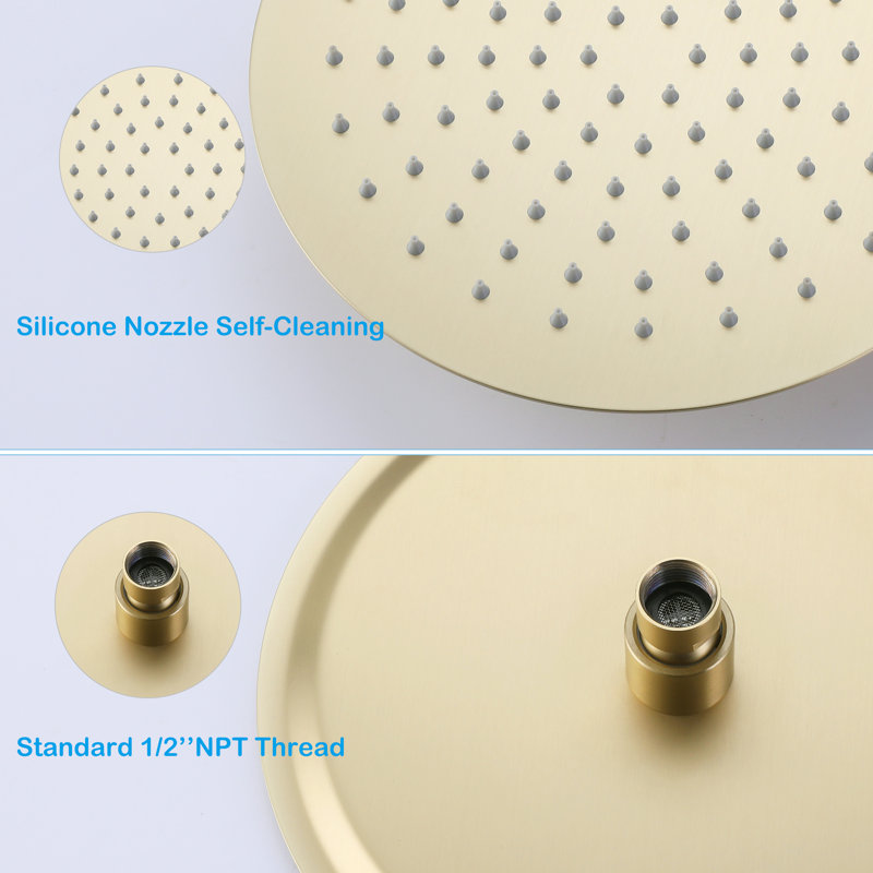 All-In-One Kit with Rough in-Valve, Brushed Gold