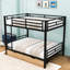 Lit superposé double au-dessus de double avec design convertible et 2 tiroirs