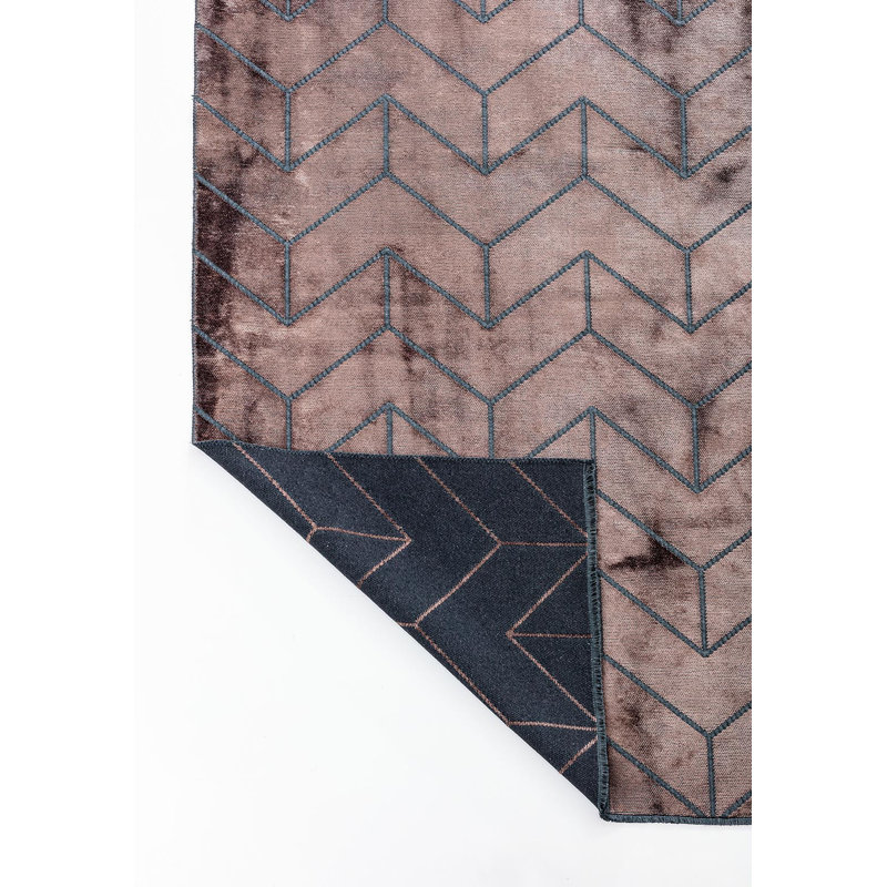 Rayson Rectangle Geometric Cotton and Viscose Indoor / Outdoor Area Rug, Rectangle 6'6.7" x 9'10.1"