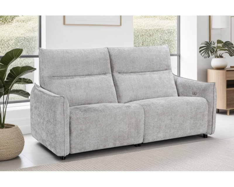 Chenille Electric Reclining Sofa, 3