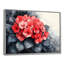 Hortensias monochromes avec accent rouge audacieux II - Art mural d'hortensias pour le salon-443248000-349335613-349335614