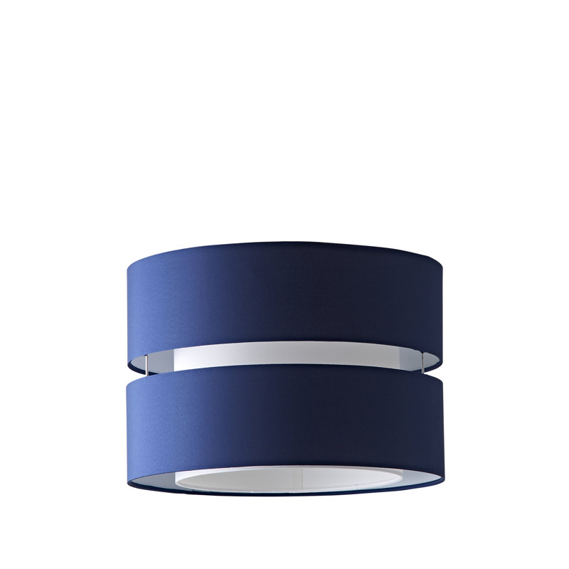 Blended Fabric Drum Pendant Shade, 24cm H x 35cm W x 35cm D, Navy