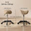 Tabouret roulant, chaise pivotante en similicuir, brun