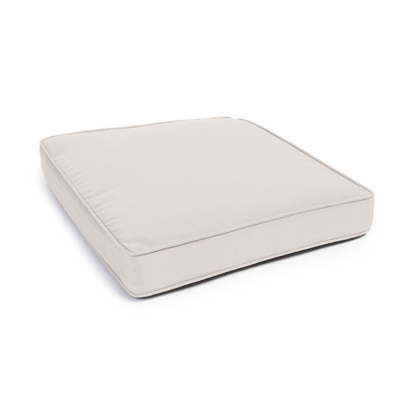 Gusseted And Corded Seat Cushion With Zipper, Filled With White Virgin Polyester Fiber., Eggshell