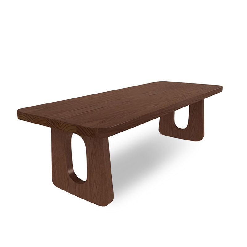 Bureau rectangulaire brun en bois massif, H 29,5 po x l 62,9 po x P 27,5 po