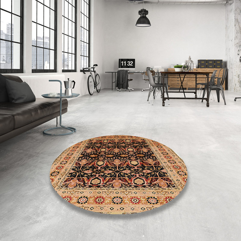 Tapis oriental beige / noir Arnaud, Rond 6 pi
