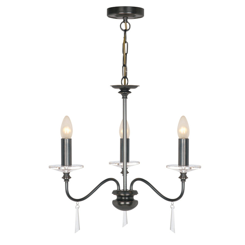 Duluth 3 - Light Candle Style Chandelier, Old Bronze