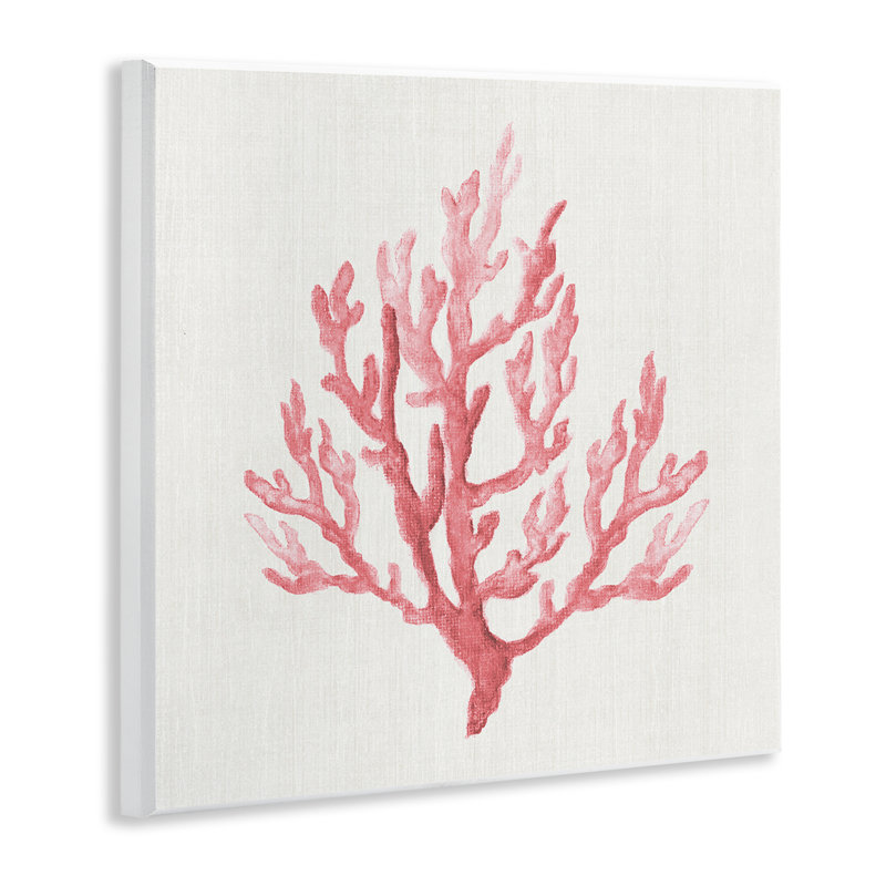 Plaque murale branche de corail rose discret, design par Janet Tava