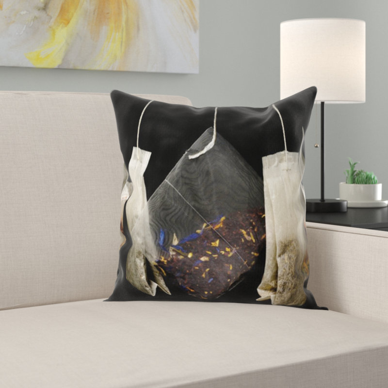 Housse et insert de coussin en suède carré Tea