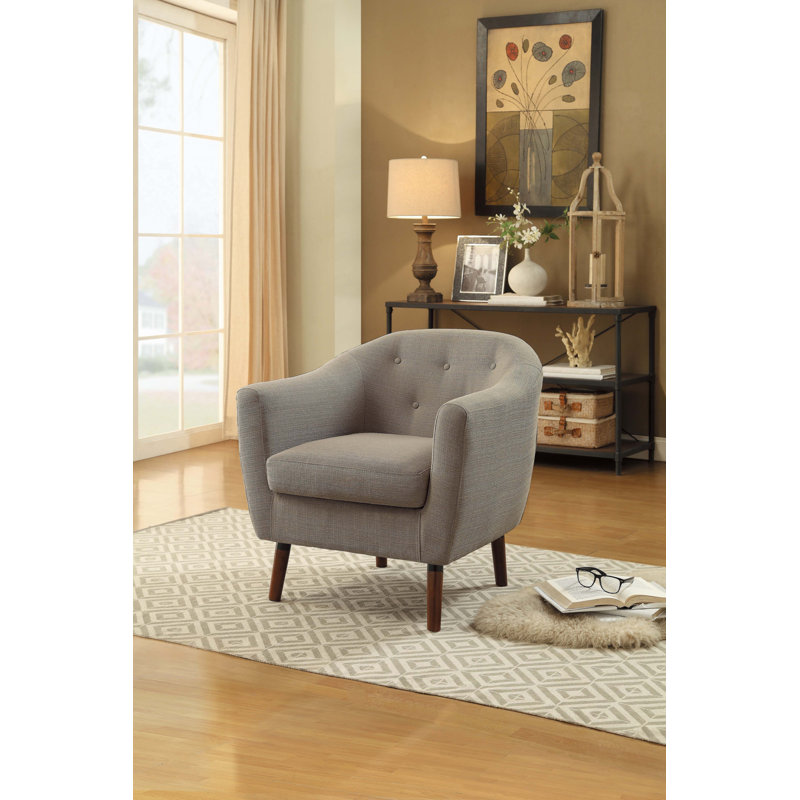 Fauteuil d'appoint rembourré en tissu beige, Beige