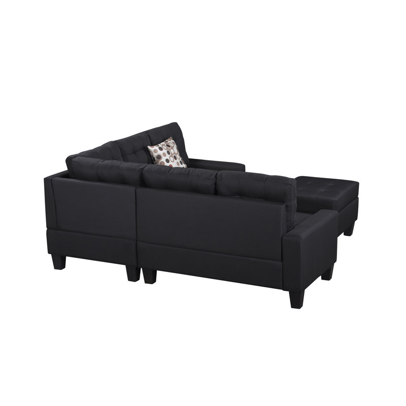 Canapé modulaire 6 pièces rembourré, Noir
