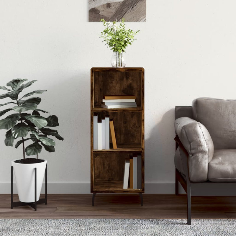 Maizler 90 cm H x 34.5 cm W Standard Bookcase, Smoked Oak