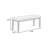 Dining Bench, White Fabric Walnut Brown Rubberwood, 46 Inch Foam Seat