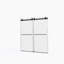 Porte de douche coulissante double sans cadre de 56 à 60 po x H 70 po, verre trempé clair de 5/16 po (8 mm) de large épaisseur, couche facile à nettoyer à double face, fini noir mat avec tampon-126318704