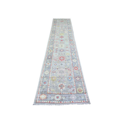 Tapis de couloir gris en laine noué à la main 2 pi 9 po x 13 pi 7 po Angora Oushak 23025C629DCE448780E83AA75B06E15F