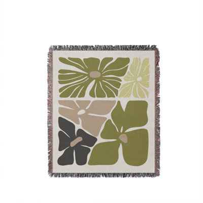 Roni Floral Cotton Throw Blanket