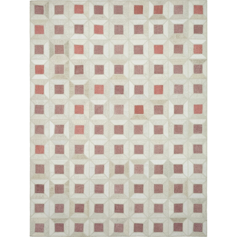 Tapis rose en coton noué à la main