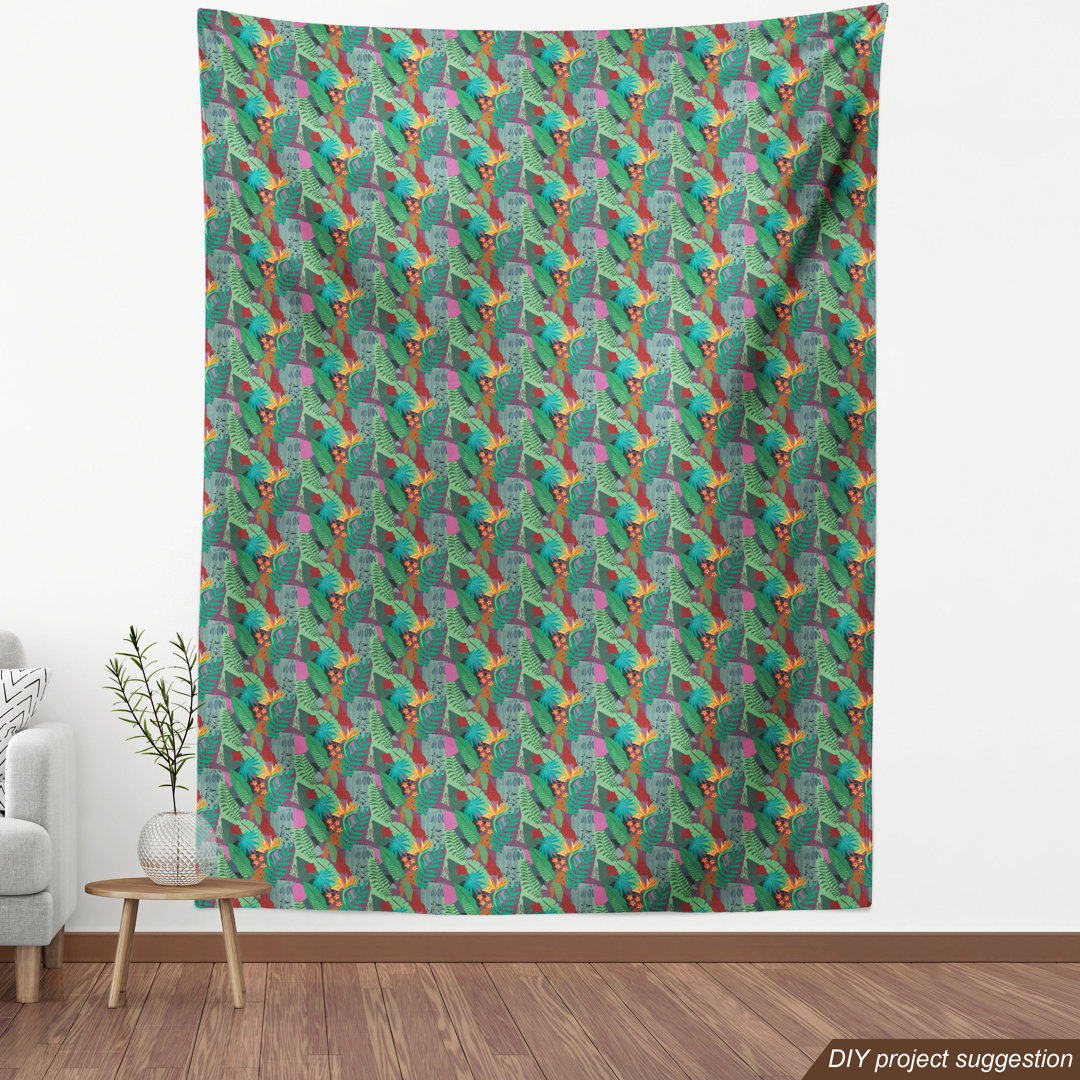 Painuly Tropical Jungle Leaves and Branches Fabric
