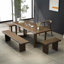 Table de salle à manger en bois massif noisette-1125910231