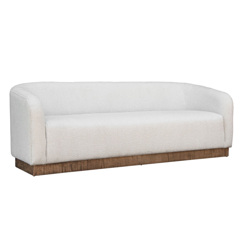 Bedfordshire Wooden Frame & Base, Sofa, Ivory Polyester Blend, 33.5" H x 88" W x 30.25" D