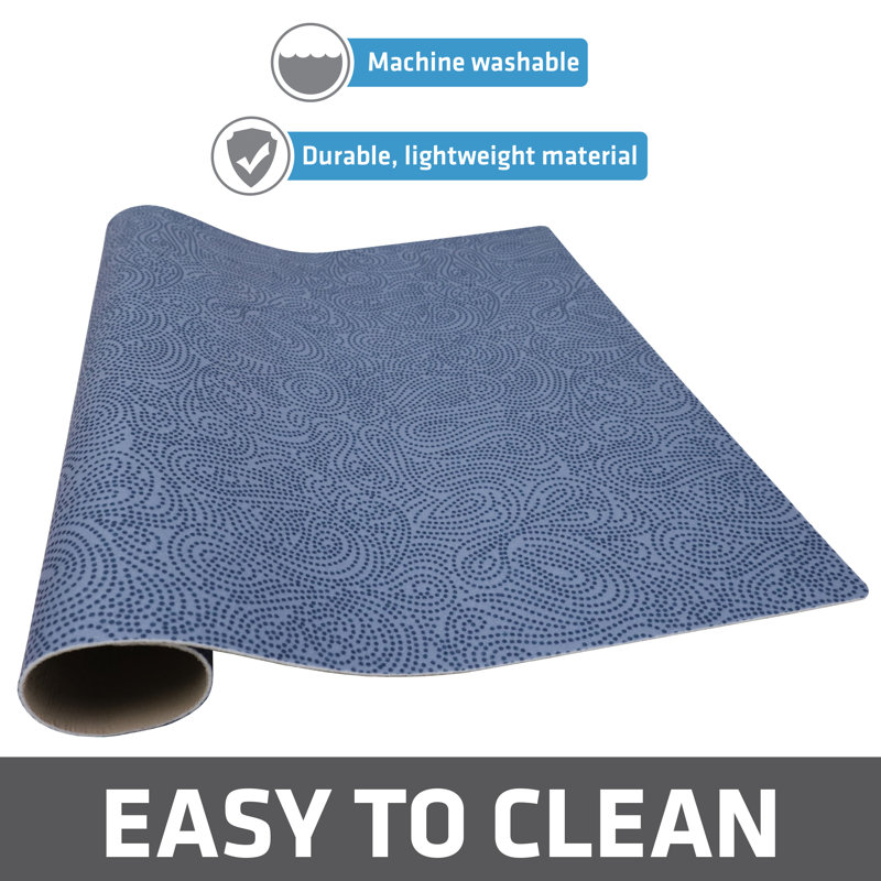 Tapis de séchage pour vaisselle très grand XL, absorbeur de comptoir de cuisine - imperméable, antidérapant, lavable à la machine (19 po x 24 po) (bleu bourrache) (fabriqué aux États-Unis)