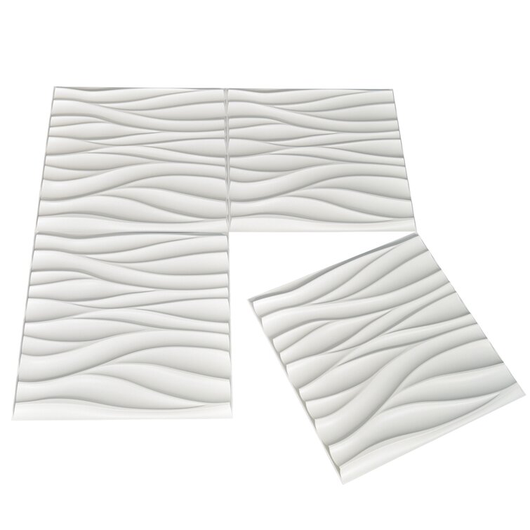 Art3d Matt White 19.7 19.7 PVC 3D Wall Panel Geometric Crossing Lines, for  Residential and Commercial Interior Décor 