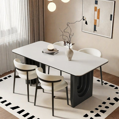 Retro Rock Board Dining Table with FAS Ash Legs