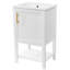 Meuble-lavabo de 20 po avec lavabo, armoire de salle de bain avec porte à fermeture douce, support de rangement et tablette ouverte-104923157