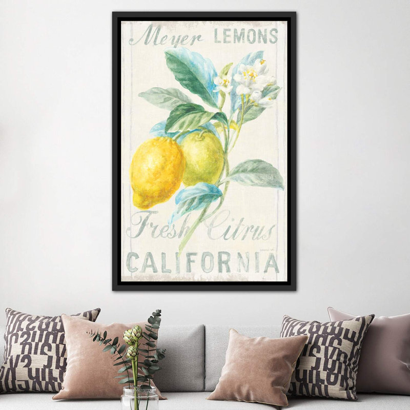 «Floursack Lemon II», reproduction sur toile tendue, H 60 po x l 40po x P 1,5 po, Toile avec cadre noir