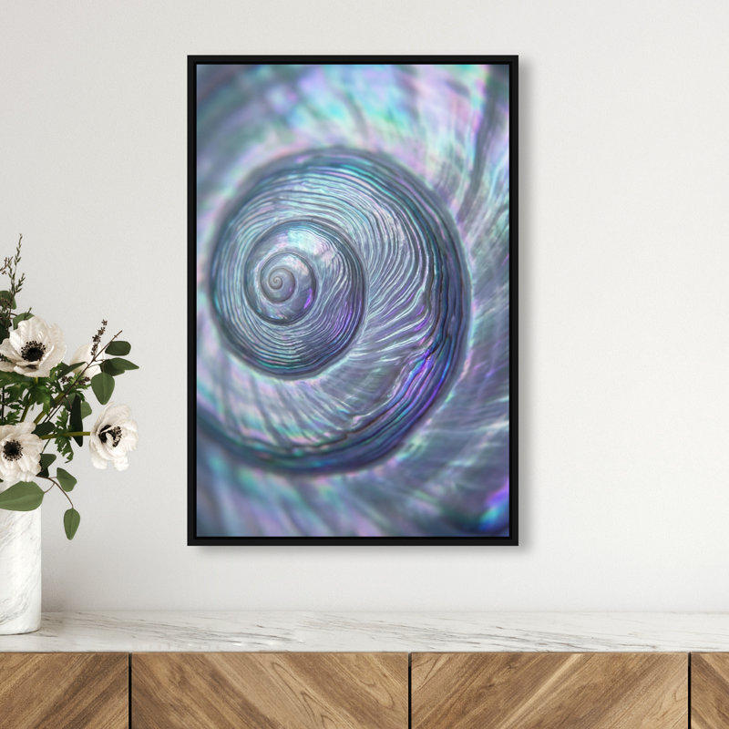 Sea Spiral Print by Oliver Gal, 37"H x 25"W, Black Floater Frame