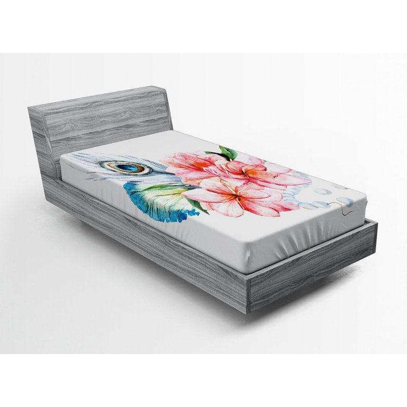 Microfiber Floral Fitted Sheet, Twin XL Fitted Sheet