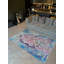Tapis bleu à motif rétro rose Barcelona-51365025