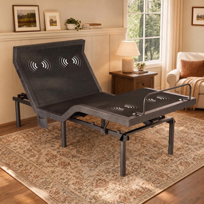 Adjustable Bed Frame with 3 Quiet Motors, Adjustable Bed Base with Massage, Head & Foot Lift, Pillow Tilt, Under-Bed Lights, USB & Type C Ports,Zero Gravity, Anti-Snore, Wireless Remote & App Control
